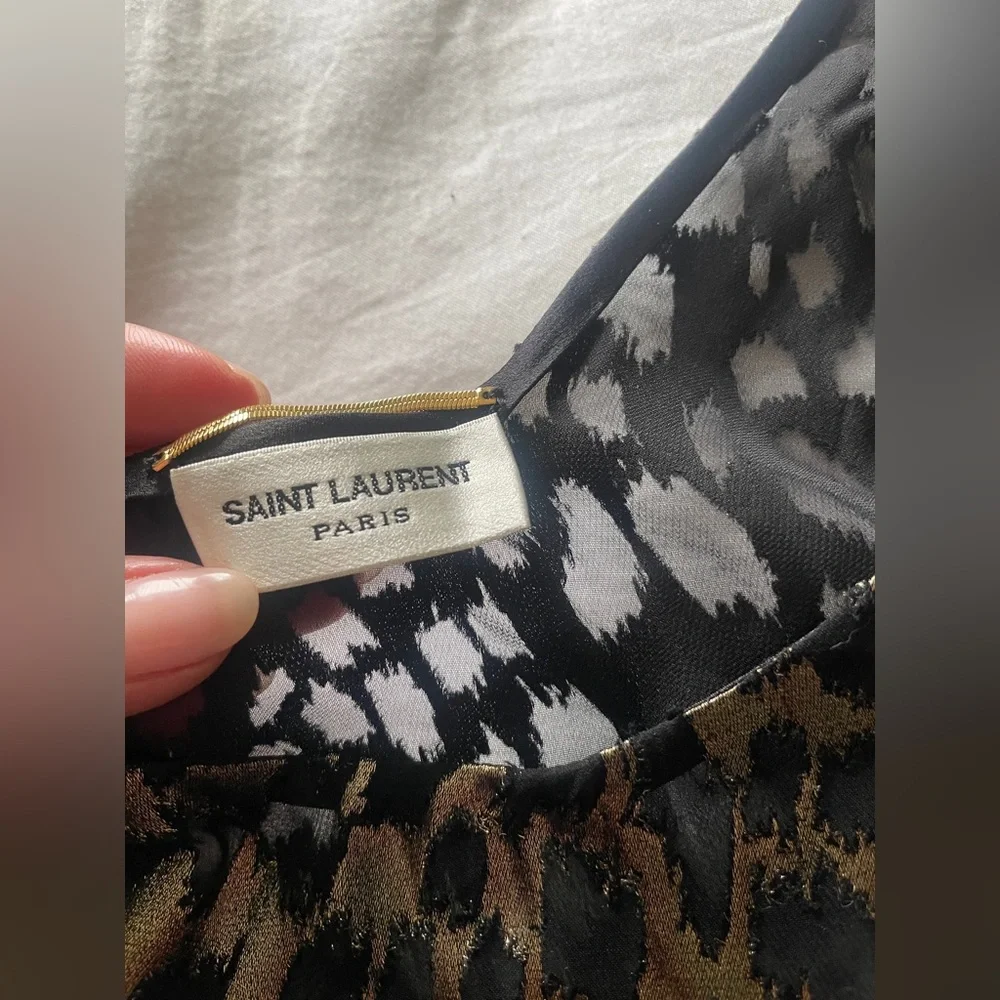 YSL Saint Laurent ✨NWT✨ Metallic Leopard Tank Top, Size Small - Picture 11 of 14